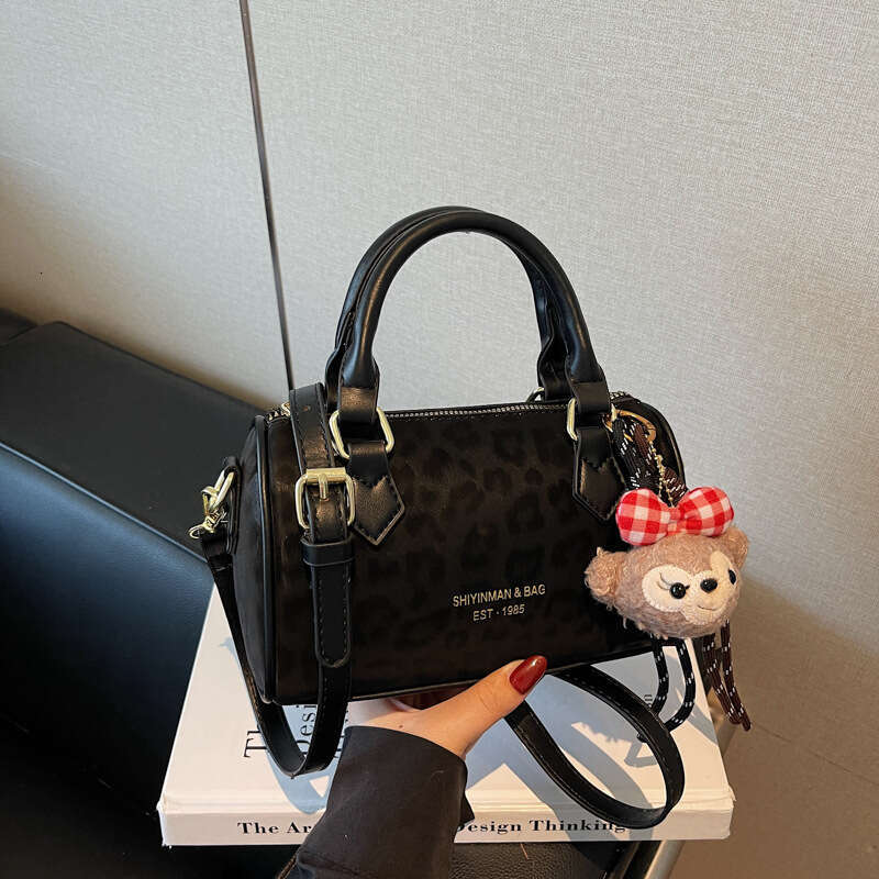 Women's Leopard Print Boston Pillow Designer Bag - 2025 New Trendy High-Value Handbag, Stylish for Handheld, Shoulder & Crossbody Wear