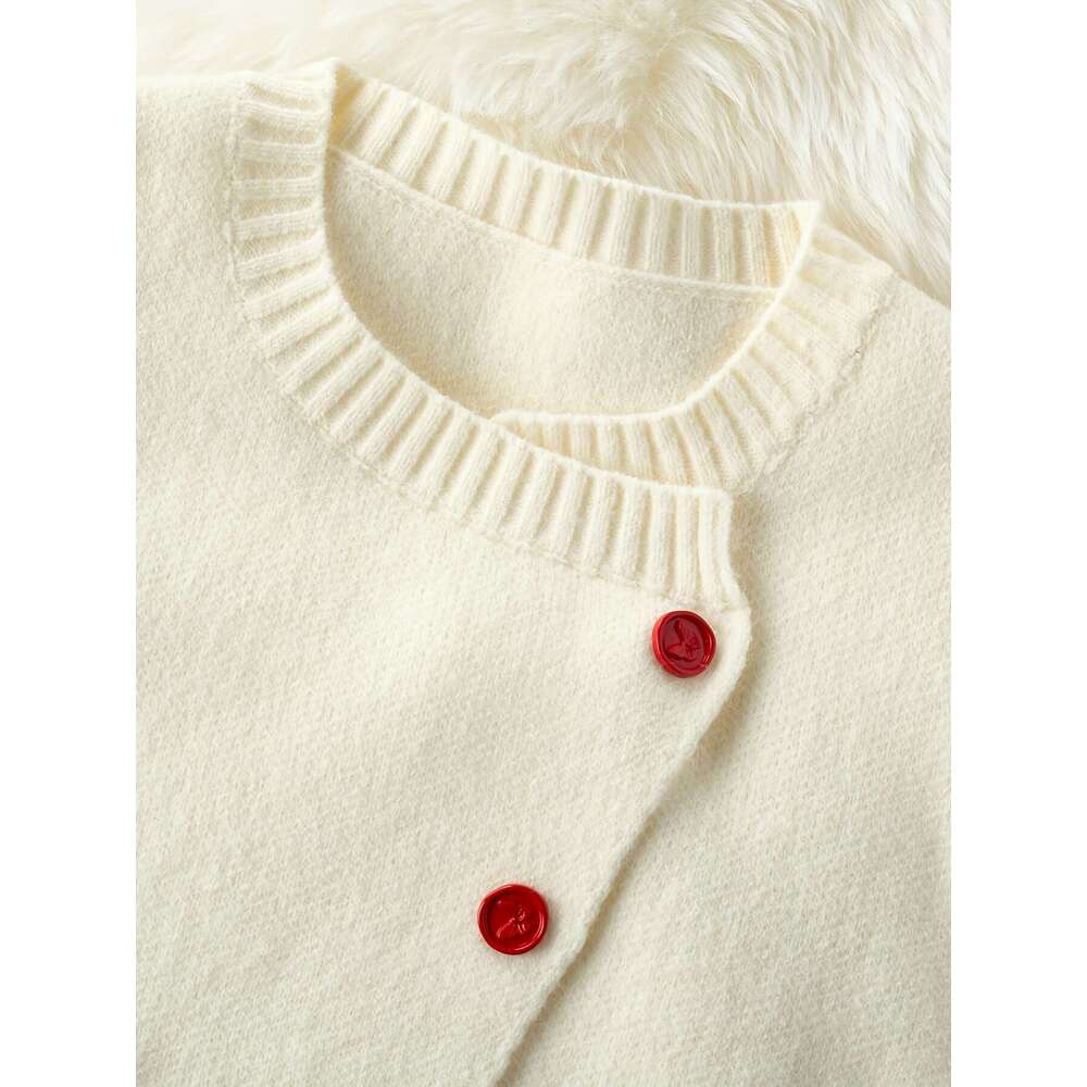 A White Sweater Women, Perfect For Spring Autumn, Featuring A Sophisticated Design And Unique Cardigan Style.