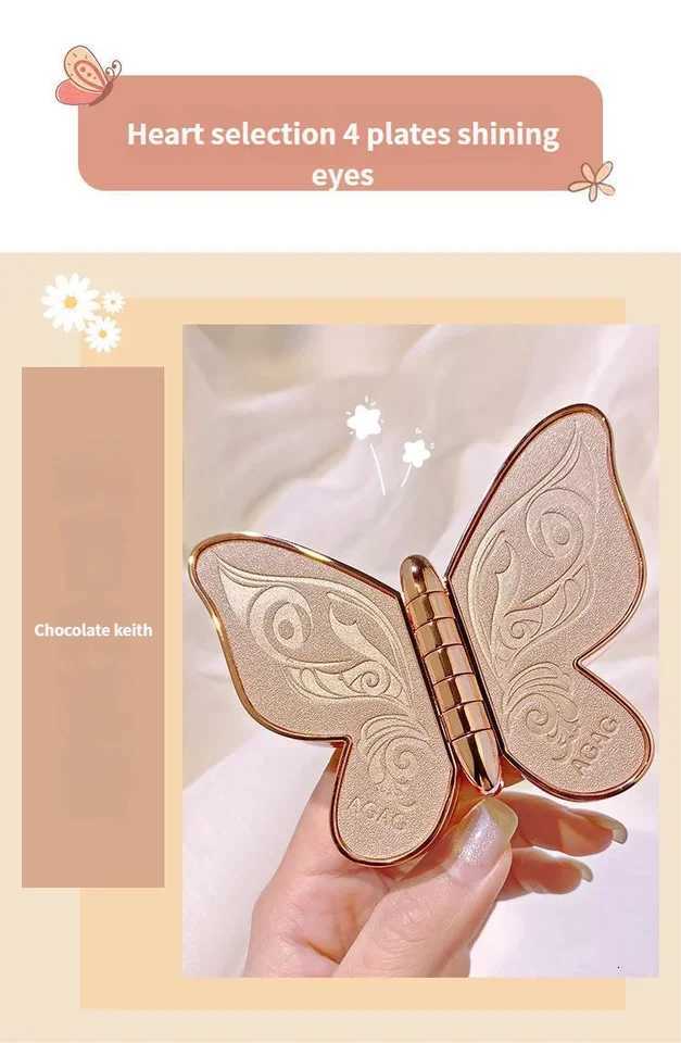 6Color Butterfly Design Eyeshadow Palette Earth Tones Matte Highlighter Colorful Pink Glitter Shades for Creative Makeup CO01XJ251027