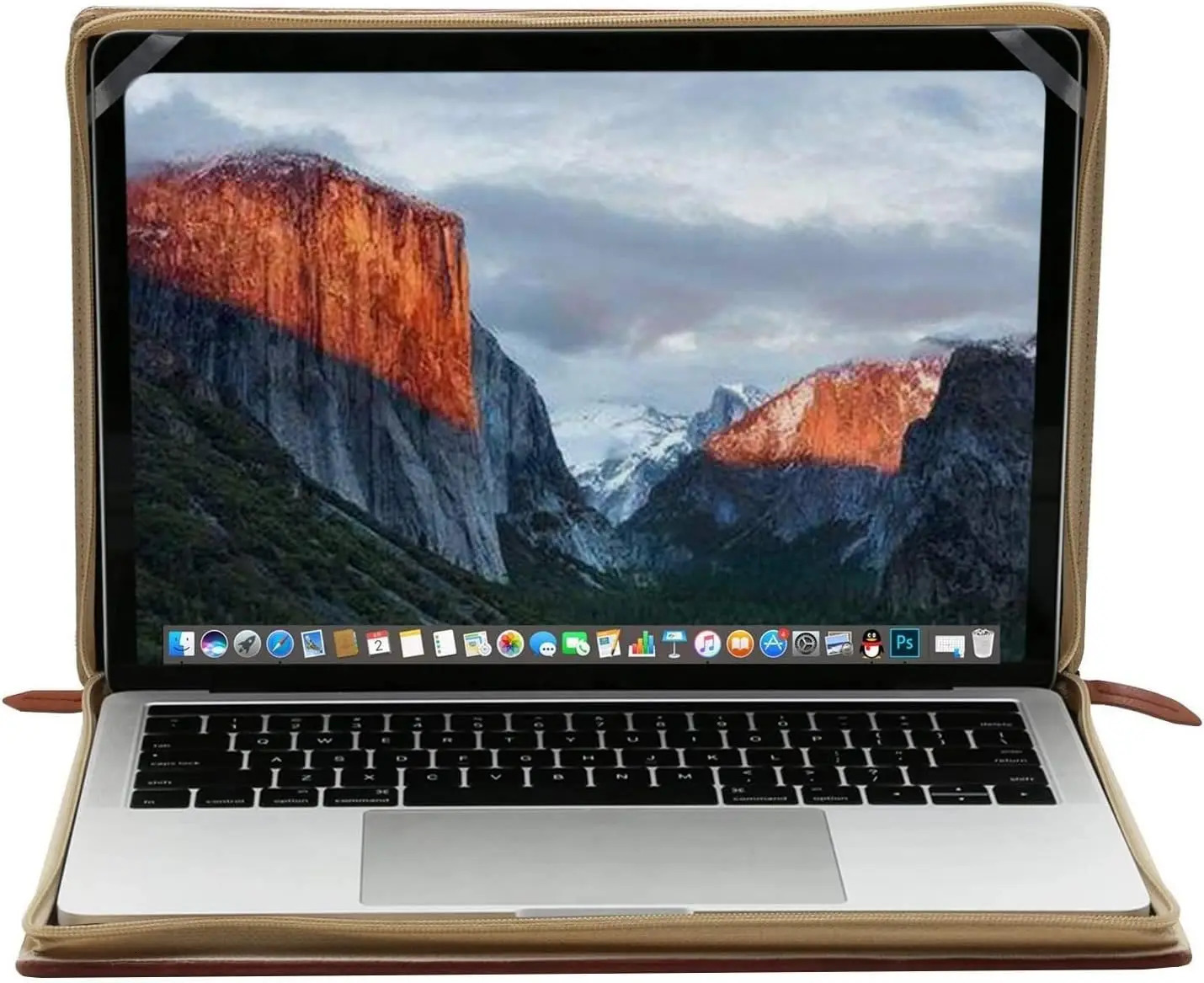 MOSISO Laptop Sleeve Case for Air 13 inch A3240 A3113 A2681 Air 15 Pro 14 Pro16 PU Leather Vintage Portfolio Cover Brown 251027