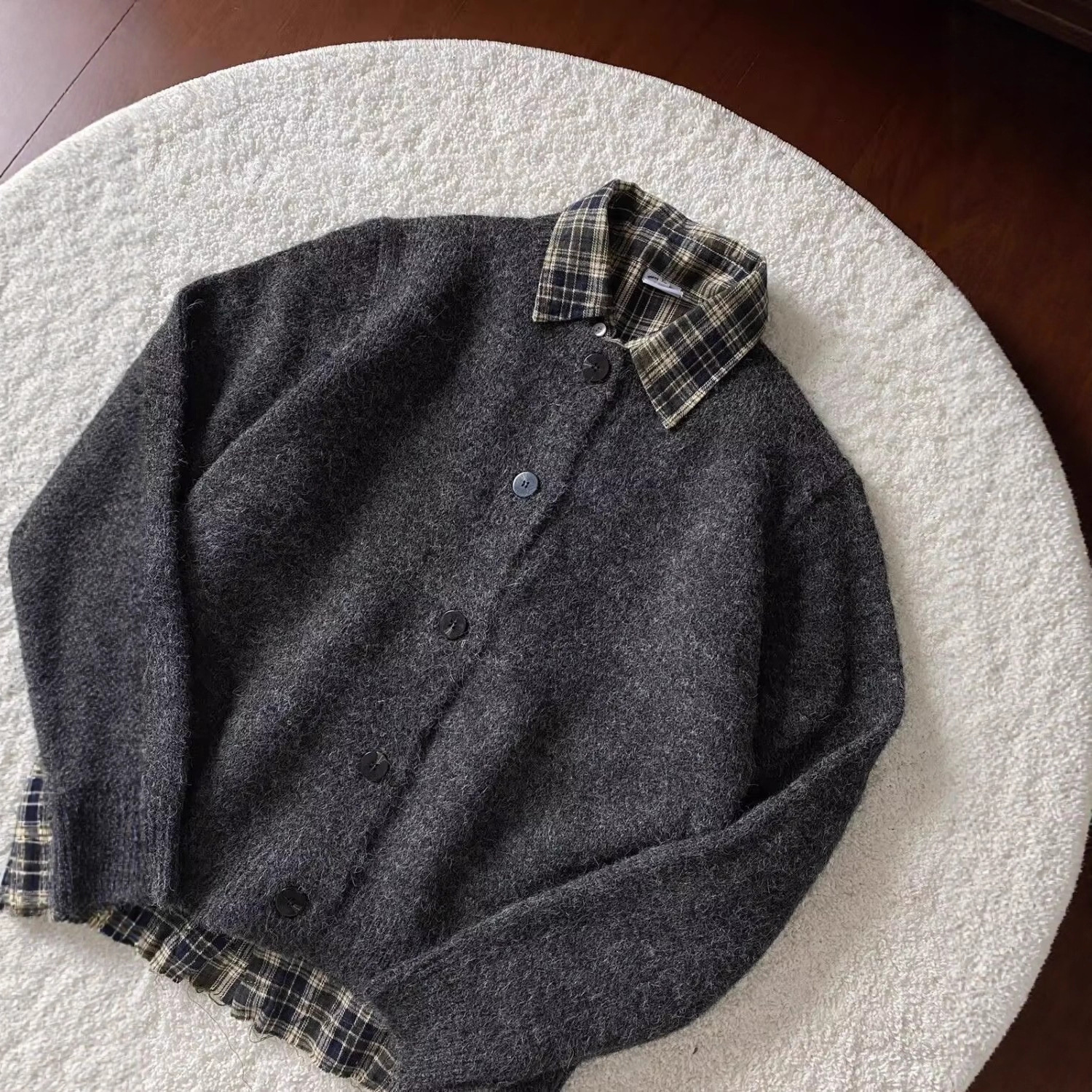 Autumn Winter Designer Sweater Men's Sweater Cardigan Old Money Style Gray Versatile Cleanfit Round Neck Loose Casual Knitted Sweater Trendy