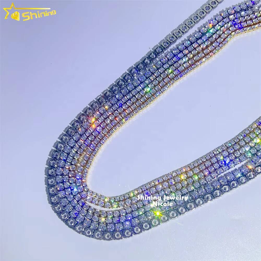 Hot Selling Wholesale Price Hip Hop Fashion Sparkle 3MM 4MM 5MM 6MM Stainless Steel 5A Moissanite Tennis Chain