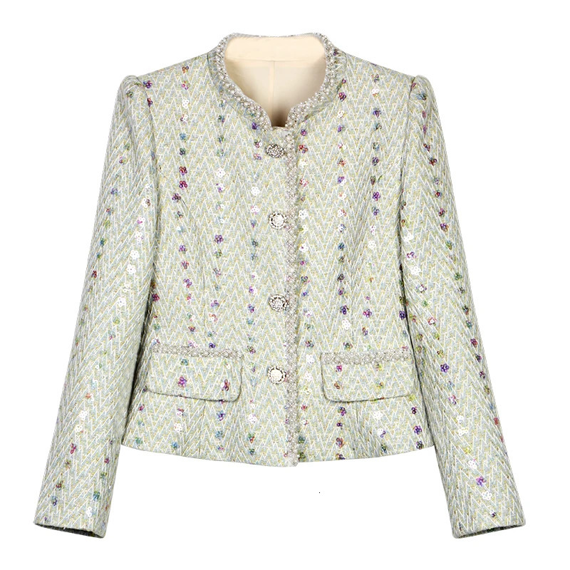 fashionable and elegant light socialite heavy industry sequin temperament small fragrance jacket slim skirt suit 251023
