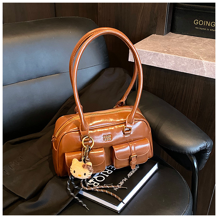 Free shipping designer bag New Boston Pillow Bag Autumn Melard Niche Underarm Bag Women Bowling Underarm Bag