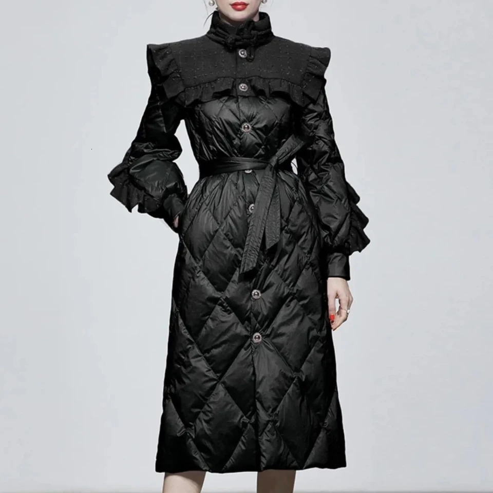 Winter Down Jacket Womens Parka Long Slim White Duck Coat Thicken Elegant Female Outerwear Allmatch Overcoat 251027