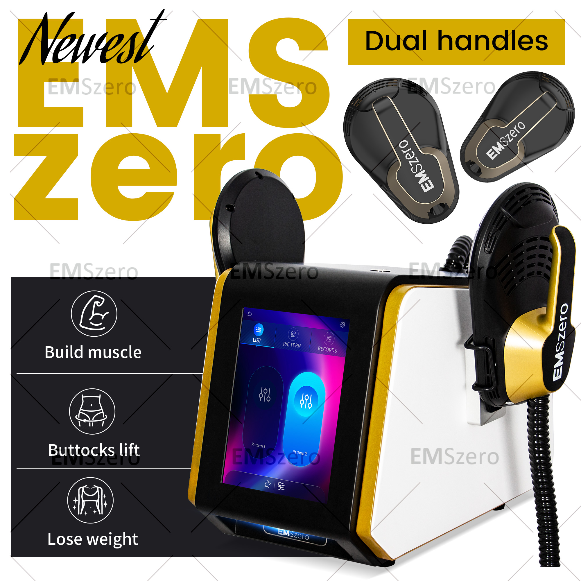 EMSzero RF EMS Sculpting Body Sculpt Slimming Weight Loss Electro Magnetic Stimulation Body Sculpting and Muscle Building Machine 200HZ HIEMT 6500W