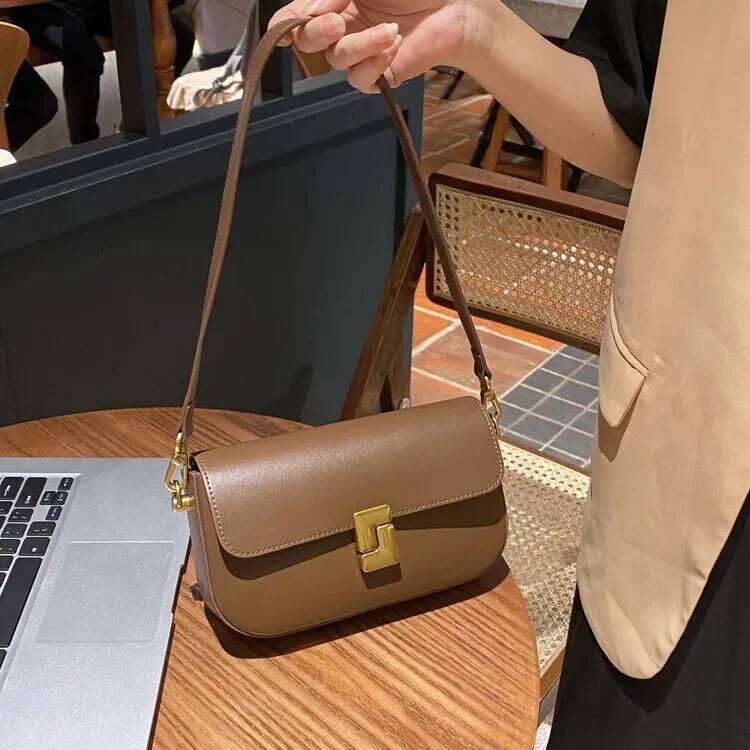 Women's Genuine Leather Underarm Small Square - Summer Lightweight Casual Crossbody & Versatile Single-Shoulder Bag