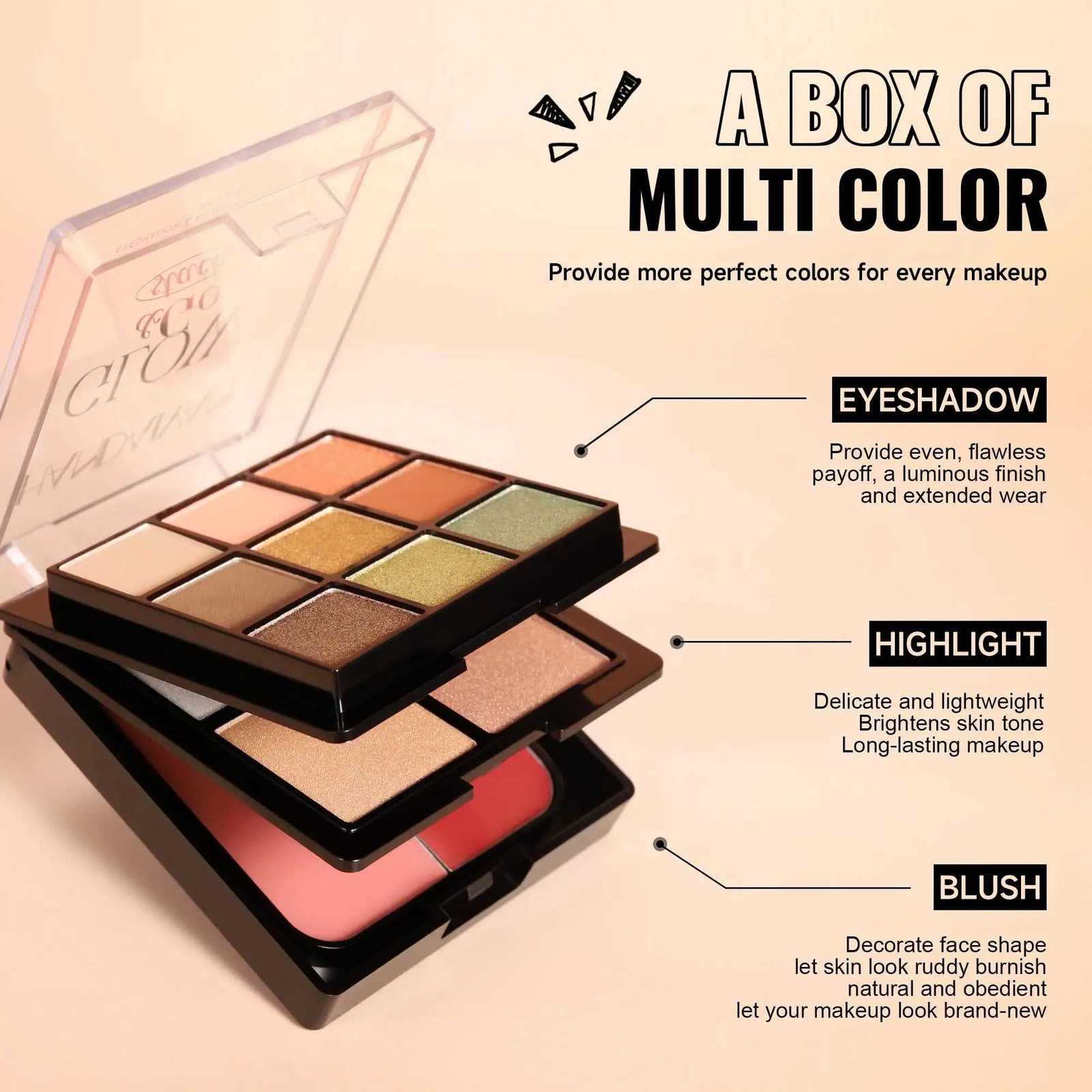 Waterproof Long Lasting Eyeshadow Palette Matte Pearl Highlighter Blush 3in1 Multifunction Makeup Cosmetic Beauty ProfessionalXJ251027