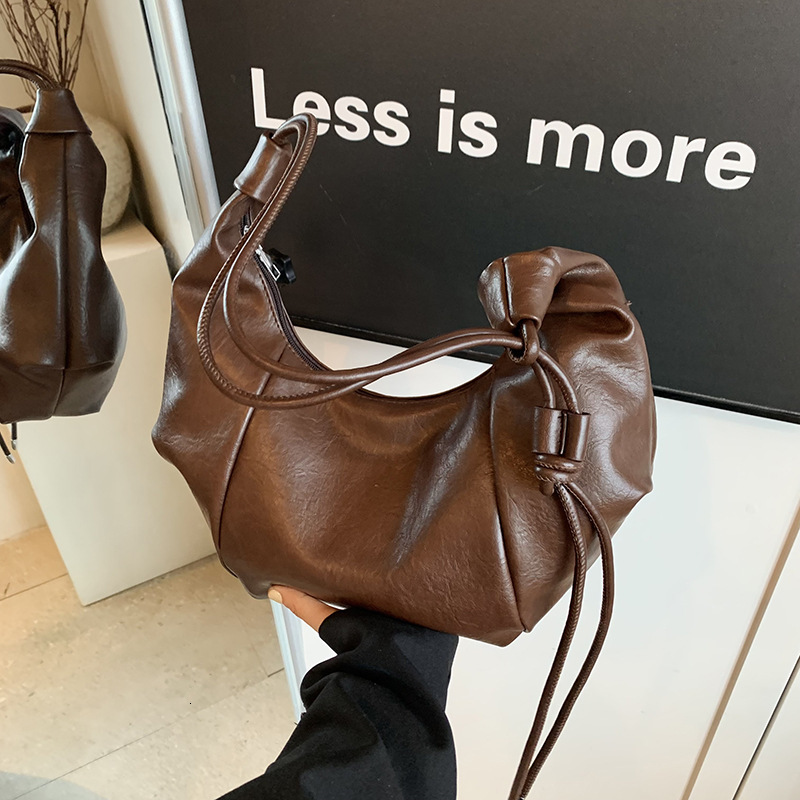 Free shipping designer bag New Korean Style Ins Large Capacity Soft Leather Dumpling Bag for Women Lazy Style Casual Single Shoulder Crossbody Bag