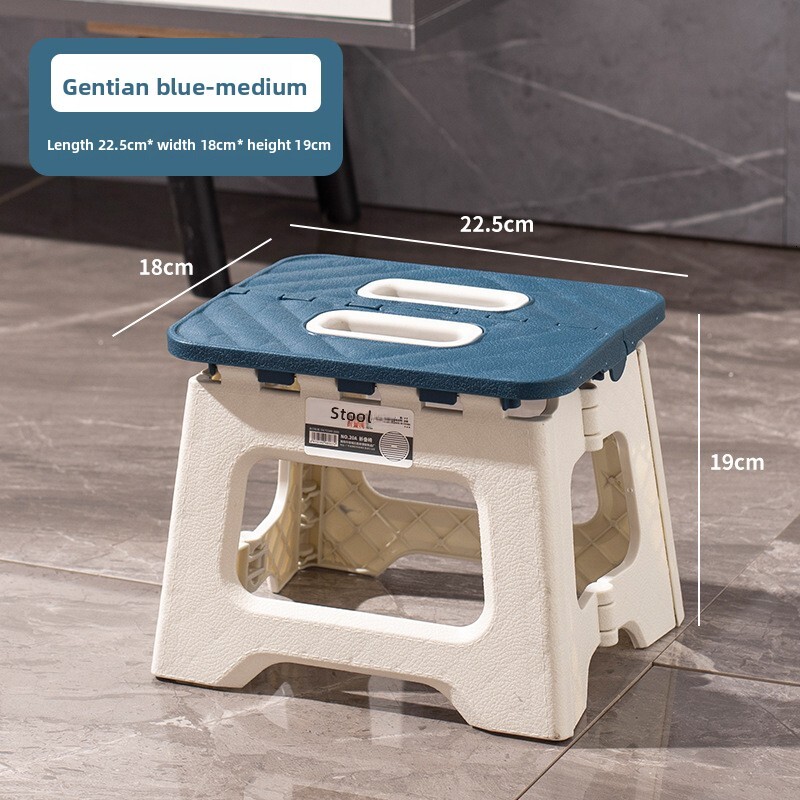 Home Simple Children's Shoe Changing Outdoor Camping Color Block Small Foldable Portable Plastic Stool