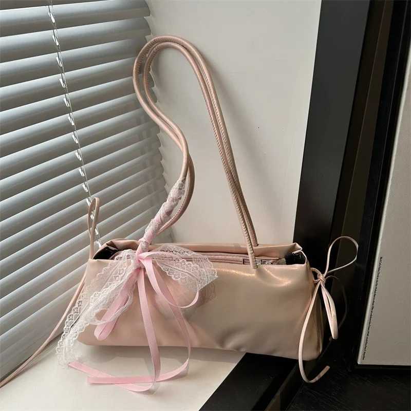 French Elegant Square Bag Korean Bow Decorati Pu Highquality Bag Niche Simple Ballet Style Shoder Bag New Casual Wen Bags11 D251027