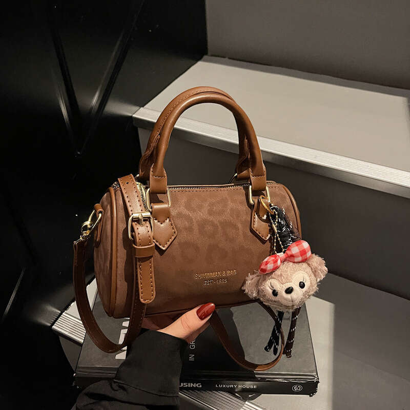 Women's Leopard Print Boston Pillow Designer Bag - 2025 New Trendy High-Value Handbag, Stylish for Handheld, Shoulder & Crossbody Wear