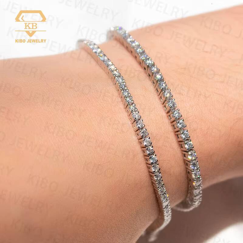 Pass Tester With GRA Certificate Shinning Moissanite Women Bracelet 2mm 3mm VVS Moissanite Tennis Bracelet Women