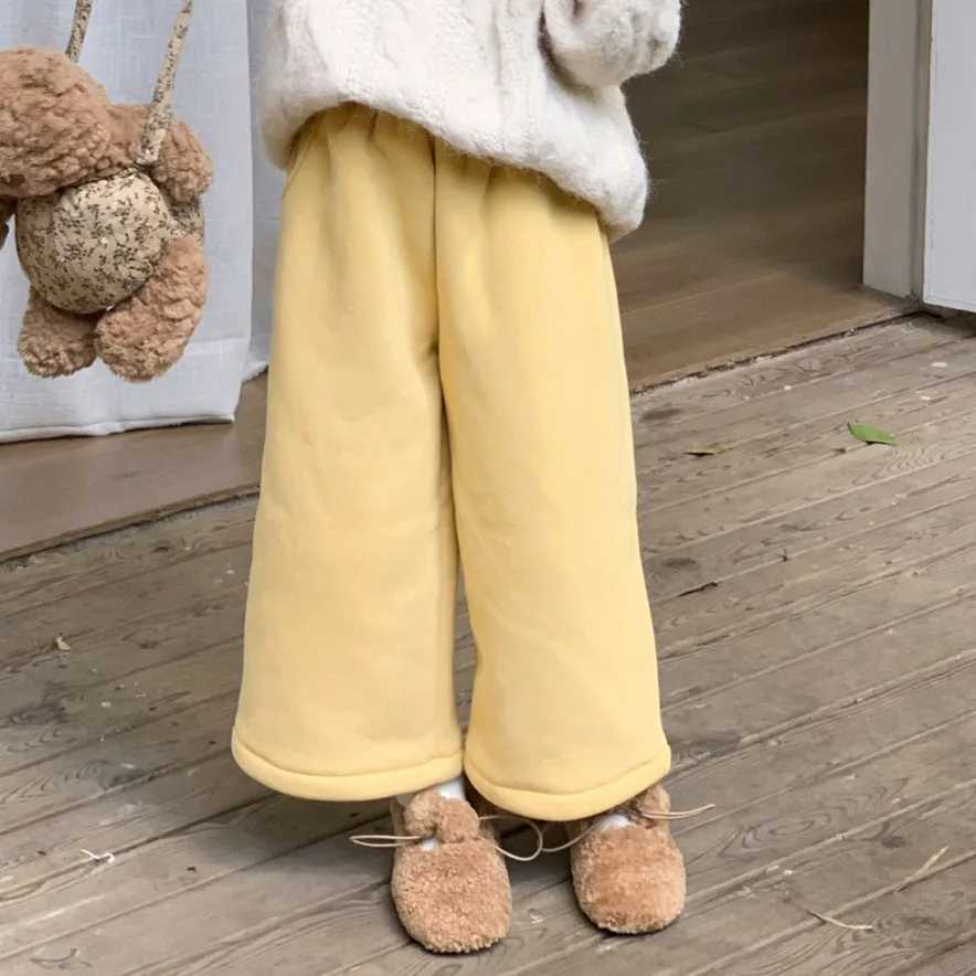Girl Pants 2025 Autumn and Winter New Childrens Clothing Korean Style Girl Baby Fashion Plus Velvet Plus Thick Pants SimpleT251027