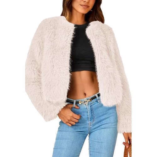Fur Faux Sleeve Long Jacket Short Pocket Warm Coat Autumn Winter Clothing