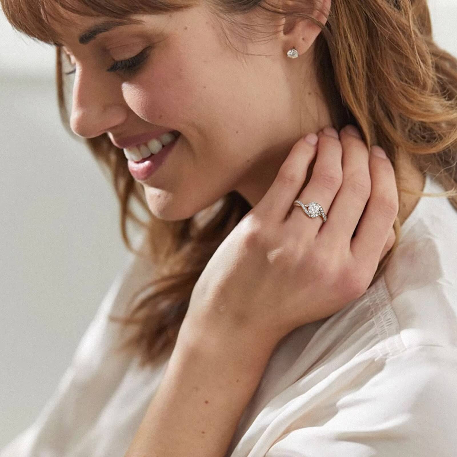 VVS Moissanite Jewelry Gifts 925 Sterling Silver 0511520ct Moissanite Diamond GRA Engagement Wedding Ring Sets for Women