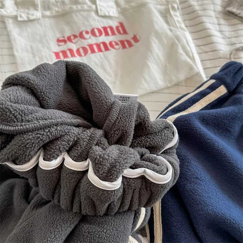 2025 Winter New Children Fleece Trousers Solid Boys Warm Sweatpants Plus Velvet Thick Girls Harem Pants Cotton Kids Casual PantsT251027