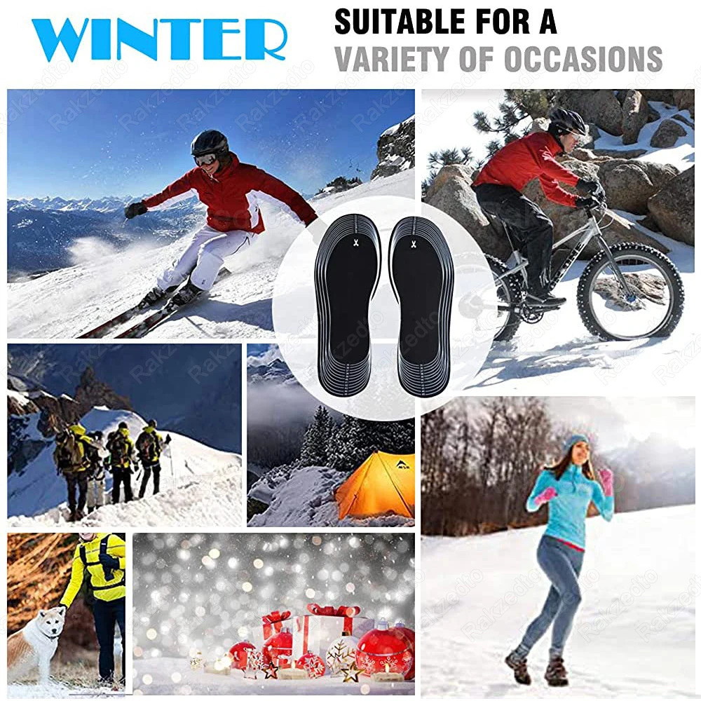 Usb Heated Shoe Insoles for Men Women Winter Outdoor Skiing Feet Warmer Shoes Pad Battery Electric Heating Thermal Insoles251020