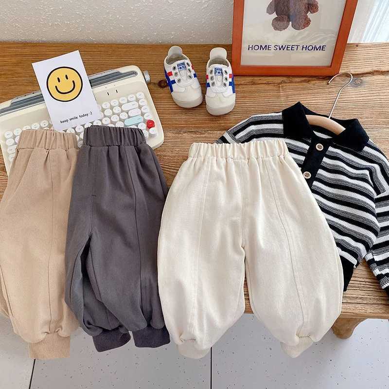 2024 Spring Simple Loose Toddler Boys Girls Pants Unisex Solid Infant Kids Jogger Trousers for Girl Stretch Children Sport PantsT251027