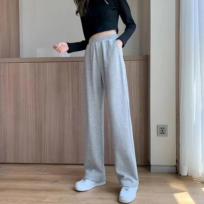 Xpqbb Black Gray Sweatpants for Women Summer Basic Baggy Sports Pants Female Casual Allmatch Joggers Straight Pants 251027