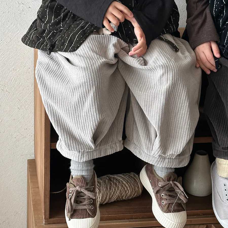 2025 Children Pants Autumn Childrens Knitted Corduroy Pants for Boys and Girls Trousers Kids Loose Bloomers 19YearT251027
