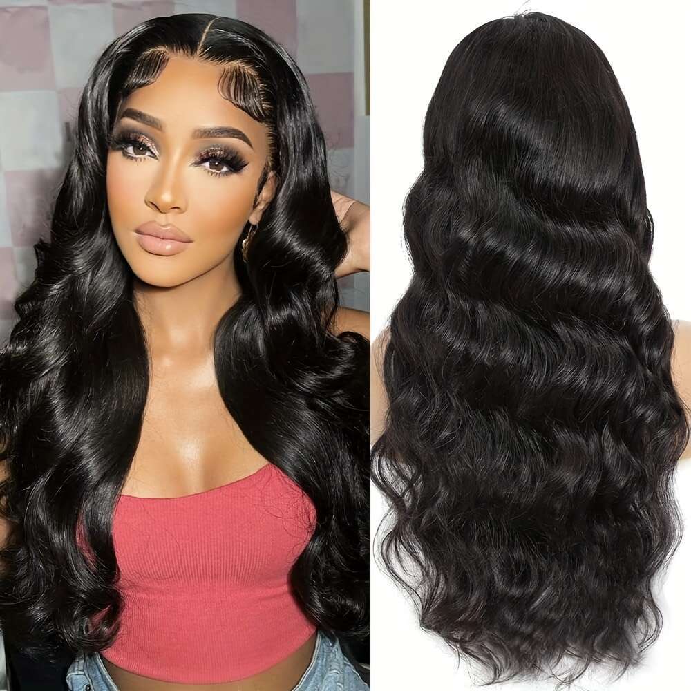 Body Wave Front 5X5 Transparent Lace Closure 180% Density Glueless Pre Plucked Wigs For Black Women Human Hair