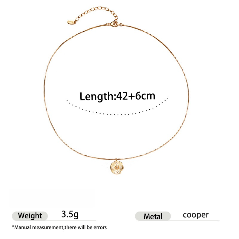 Gold necklace 18K gold-plated coin button pendant necklace fashionable and luxurious collarbone chain Valentine's Day gift heart necklace Designe