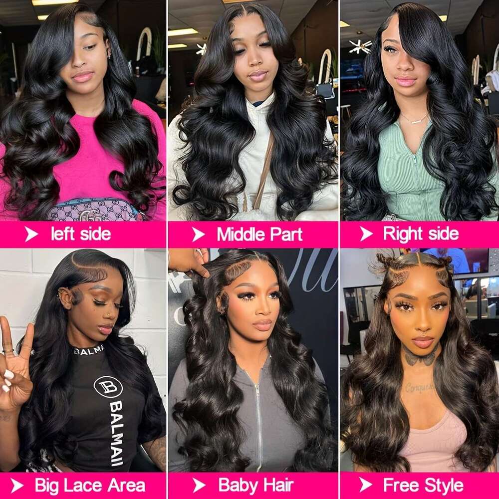 Body Wave Front 5X5 Transparent Lace Closure 180% Density Glueless Pre Plucked Wigs For Black Women Human Hair