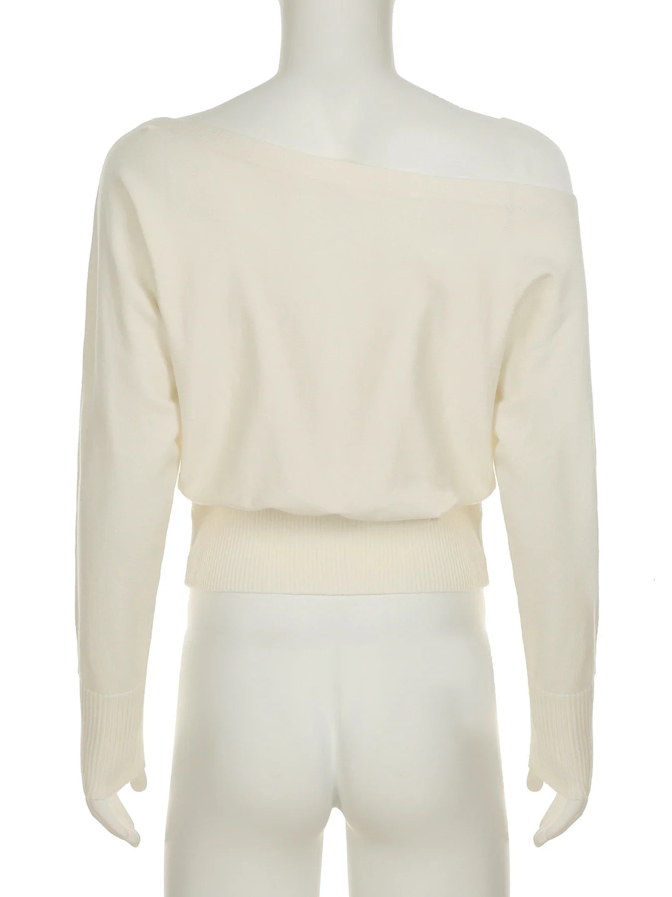 Solid OffShoulder Sweater Loose Slash Neck Long Sleeve Knitted Pullovers Women Autumn Winter Fashion Casual Lady 251027