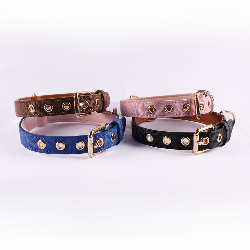 Dog Collars Comfortable top grain leather Layer for small Medium Large Canines Design Smooth alloy buckle durable