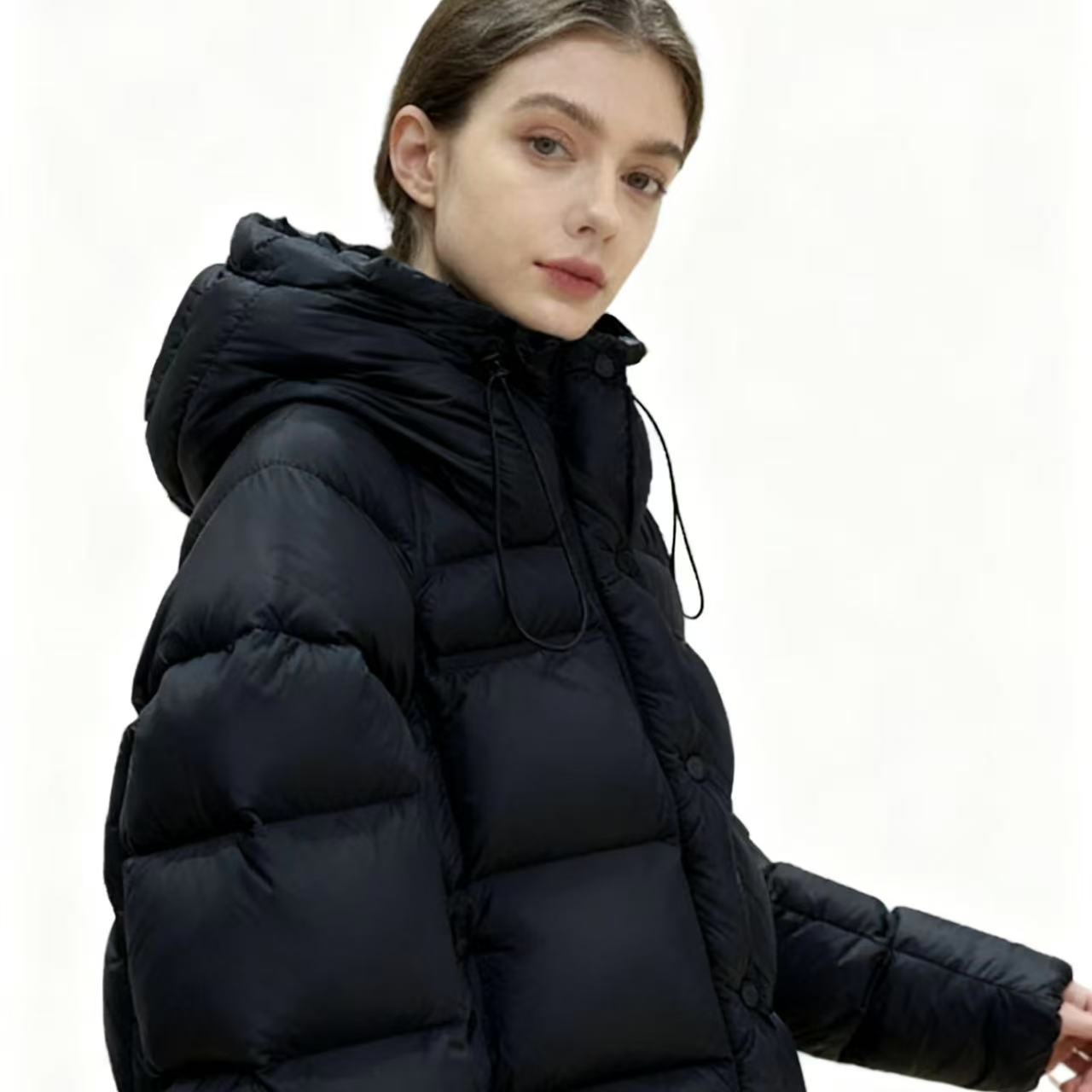 Women's Short Puffer Jacket with Cloud-like Texture 2025 New Style - White Goose Down Thickened & Warm Hooded Bread-style Outerwear