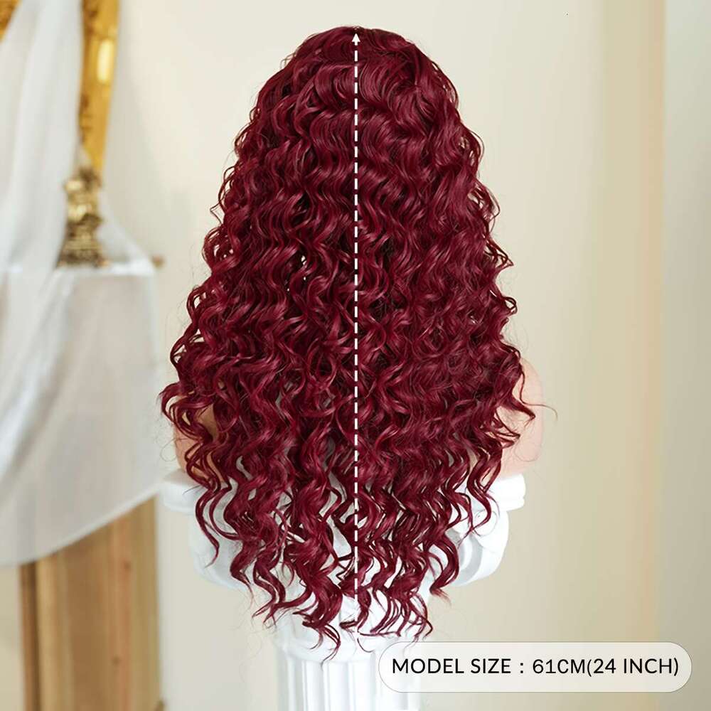 7Jhh WIGS Long Deep With Bangs Heat Resistant Synthetic Hair, Natural Look & Full Body Coverage, Women Perfect For Halloween, Parties, Everyday - Bury