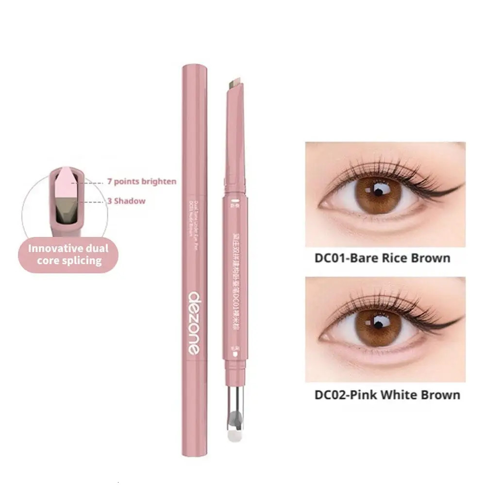 Dezone Double Ended Lying Silkworm Pen Mulitfuntional Brush Onestroke Shaping Natural Look Brightens Shadows Makeup Cosmetics 251027