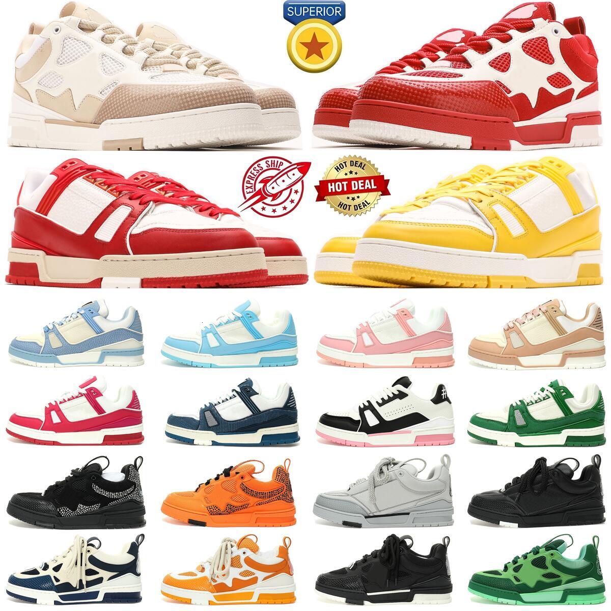 with Box Skate Shoes Designer lv8 Trainers High Quality Men and Women Sneakers Casual Fashion Running Lace-up Low-top Sports Breathable Black White size 36-46 a8e