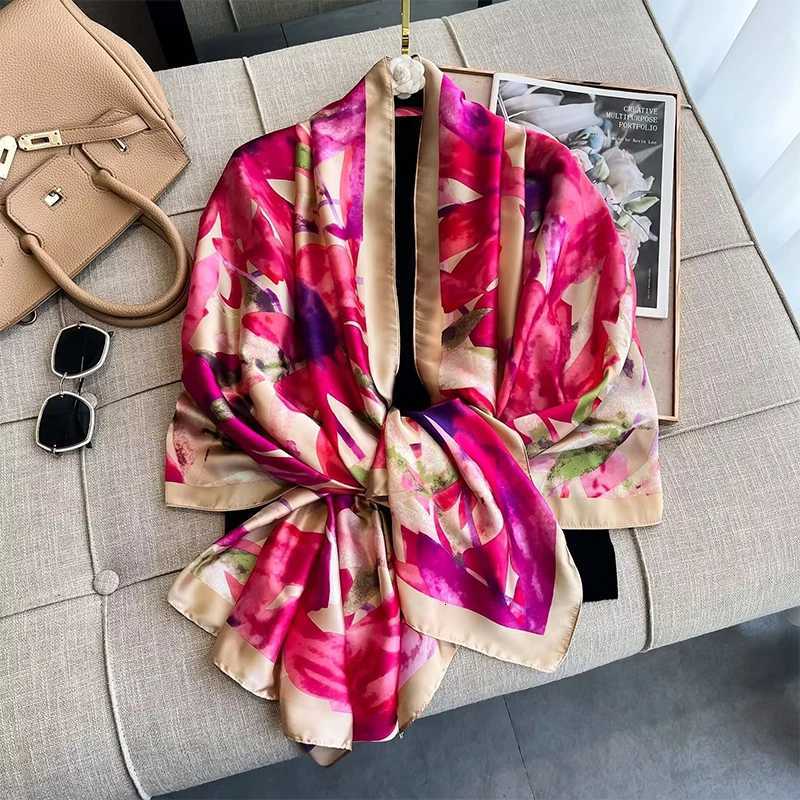 180X90CM Luxury Brand Fashion Summer Wen Soft Silk Scarves Fa Shawl Foard Ladies Muffr Beach Wrap Band Pareo beachW251027