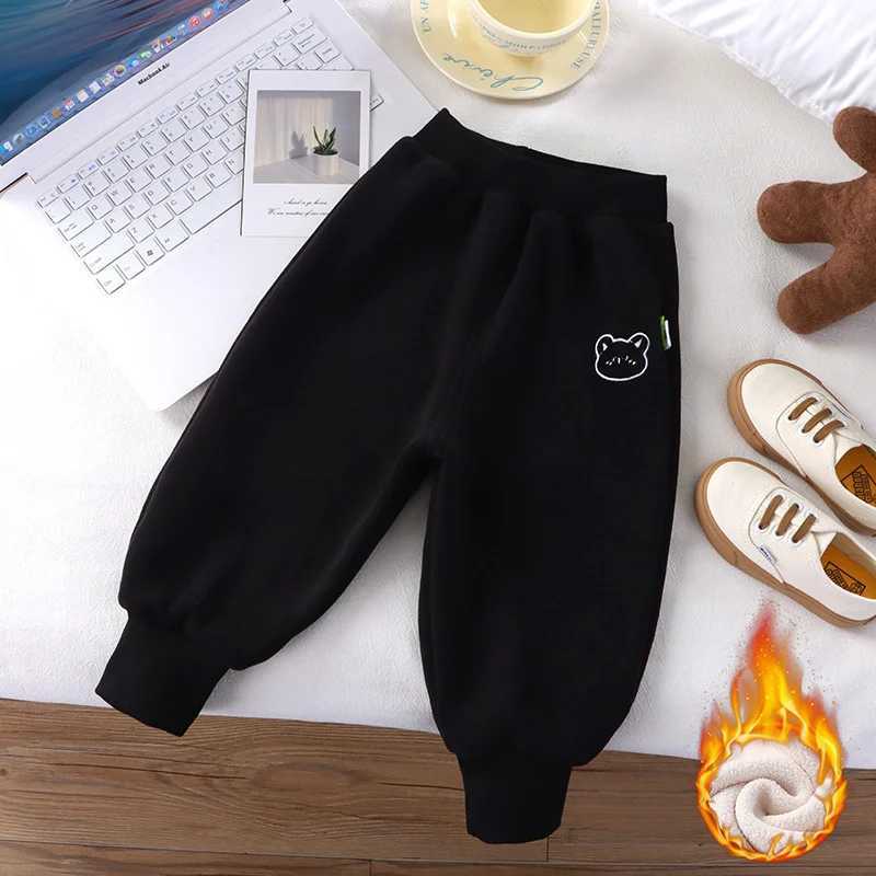 Boys Girls Fleece Sweatpants Winter Autumn Kids Thick Velvet Warm Trousers Teen Cotton Casual Pants Children Clothes 110 YearsT251027