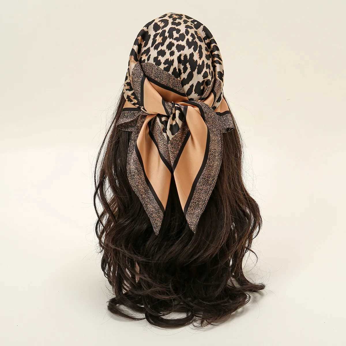 ic Wen opard Print Scarf Fashionab Bandana Thin Breathab Sun Shawl Egant Sty Windproof Wrap Square ScarvesW251027