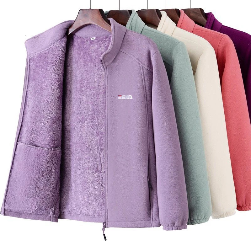 Plus Size Middleaged Elderly Womens Clothing Autumn Winter Thickened Fleece Cardigan Sweater Top Coat Casual Large Flee 251027