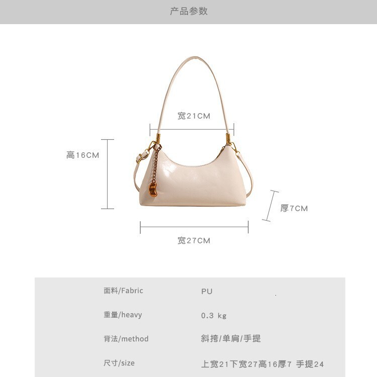 Free shipping designer bag French Niche Crescent Bag Oil Wax Leather Underarm Bag for Women New Design Sense Single Shoulder Crossbody Bag