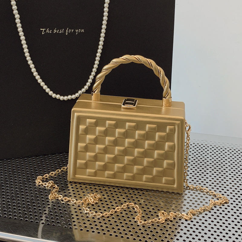 Free shipping designer bag Trendy Simple Bag for Women Handbag Box Bag Exquisite Plaid Chain Crossbody Tote Bag