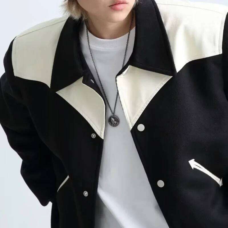 Youth Fashion Lapel, Daily Wear, Long Sleeved Jacket, Men's Artistic, Autumn Winter Fashion, Cool and Handsome Motorcycle Su