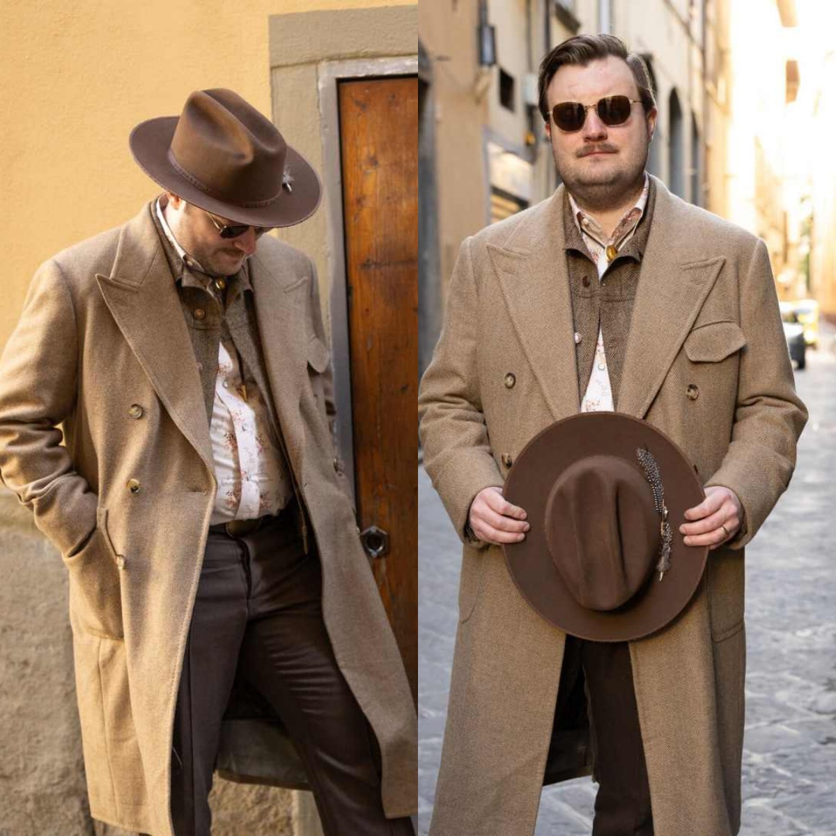 Gentleman Men Coat Herringbone Double Breasted Man Overcoat Classic Fit Wool Blend Peaked Lapel Business Blazers Customized