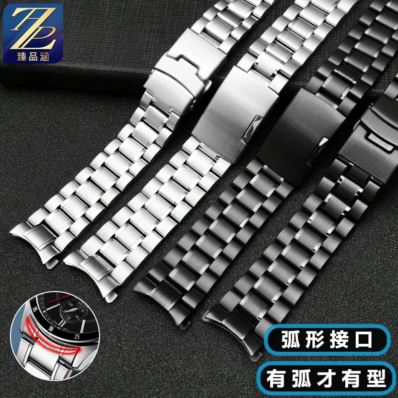 For Seiko Curved End Stainless Steel Strap Men 20mm 22mm High Quality Metal Watchband Watch Chain Bracelet 251027