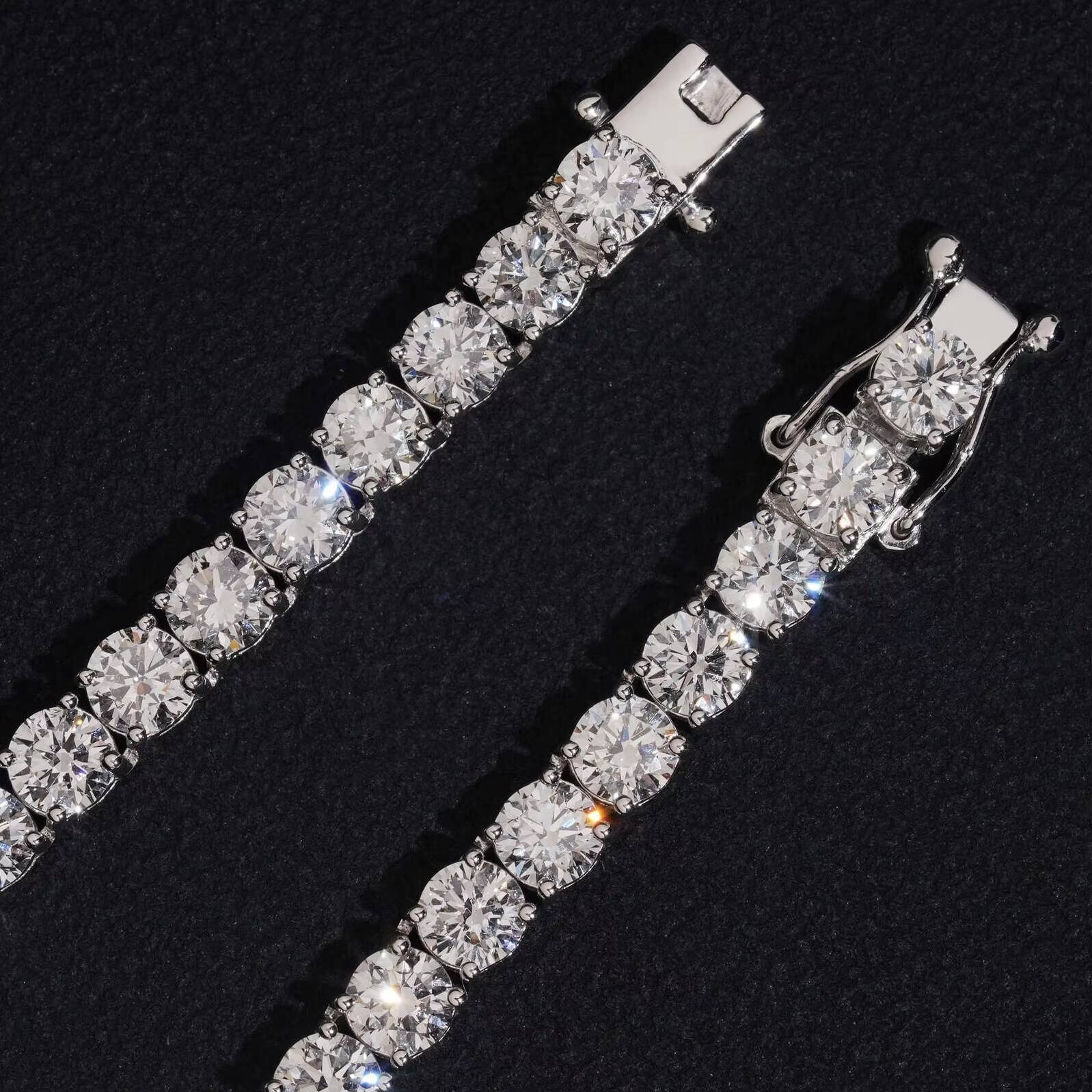 Custom Made Luxury Jewelry 10K White Gold 35MM VVS1 Lab Grown Diamond Tennis Chain Necklace