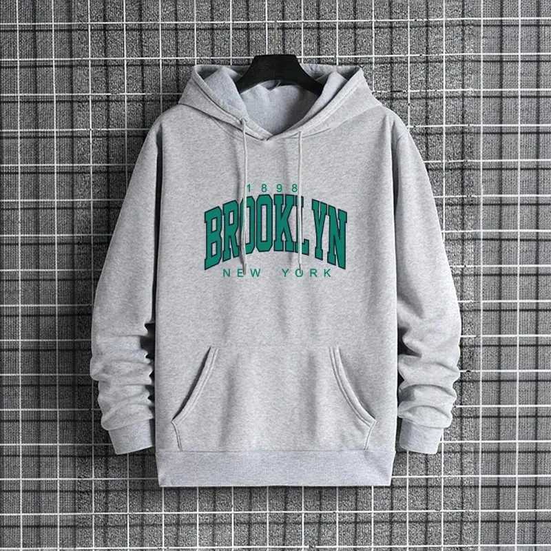 Brooklyn printed mens hoodie urban street fashion hoodie male hiphop casual trend hoodie autumn and winter coat W251027