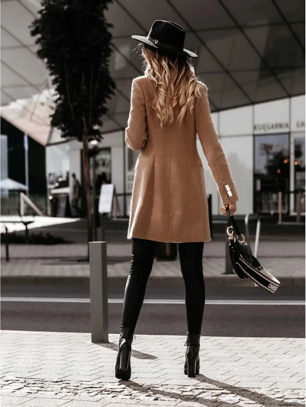 hot sale autumn and winter longsleeved suit collar doublebreasted coat womens woolen M251027