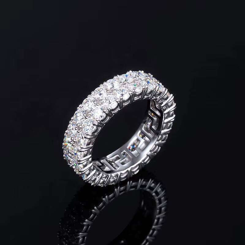Luster Best Selling Double Row Moissanite Ring Moissanite Engagement Good Quality Moissanite Antique Rings for Women