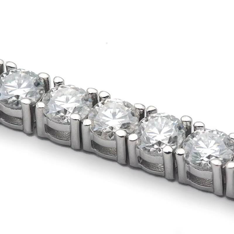 Pass Diamond Tester Two Rows 4mm Moissanite Tennis Bracelet 925 Sterling Silver Tennis Bracelets Women