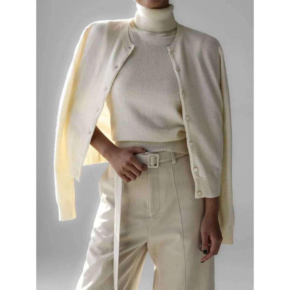 Blubelle Women's New Autumn Turtleneck Sleeveless Tank Top Soft Knit Button Up Cardigan Sweater Fashion Sets Designer Sweater Women Women Sweater