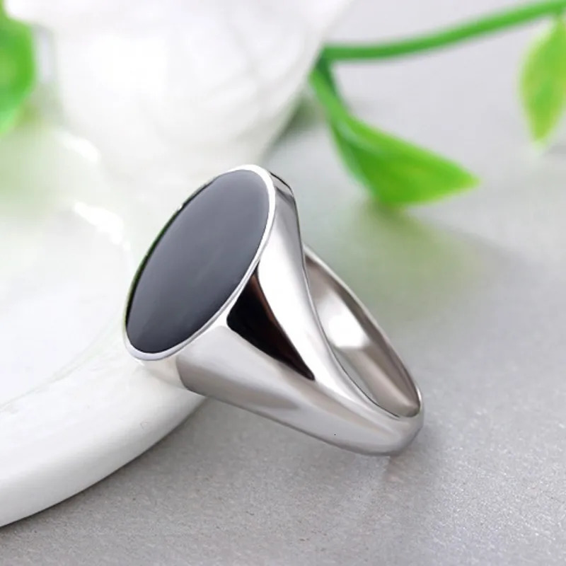 Genuine S925 Sterling Silver Ring for Men Women Fashion Round Black Cystal Glue Pure Argentum Simple Punk Jewelry 251023
